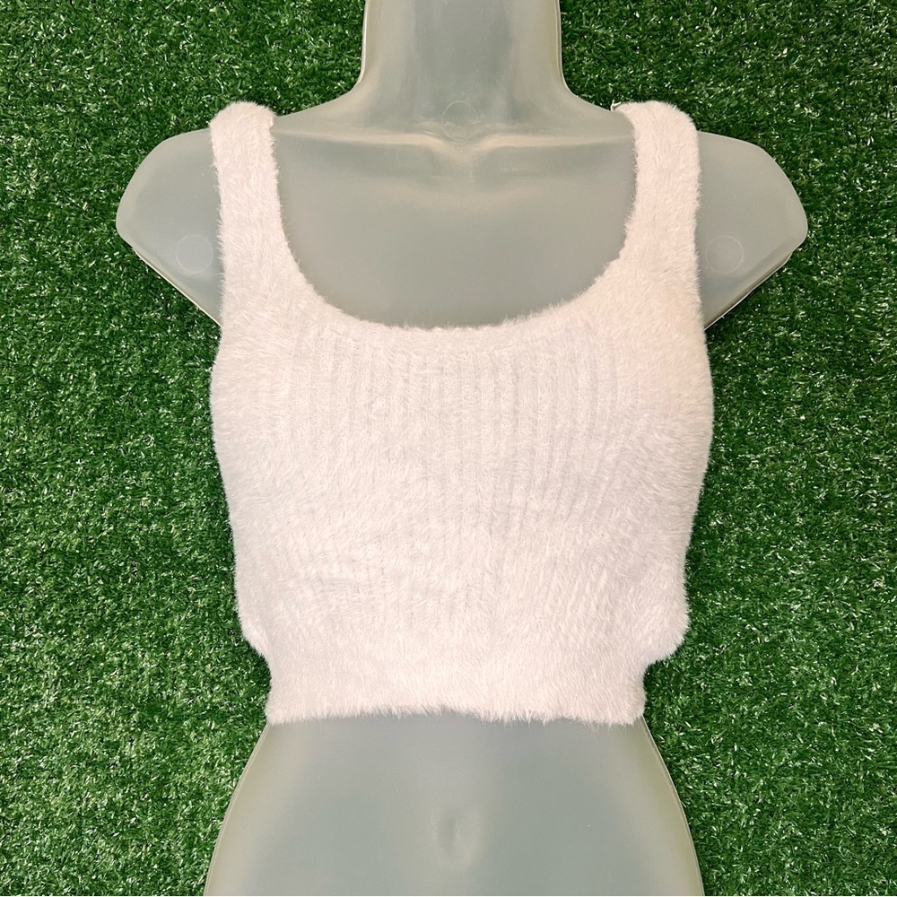 Aeropostale Pale Blue Fuzzy Crop Top